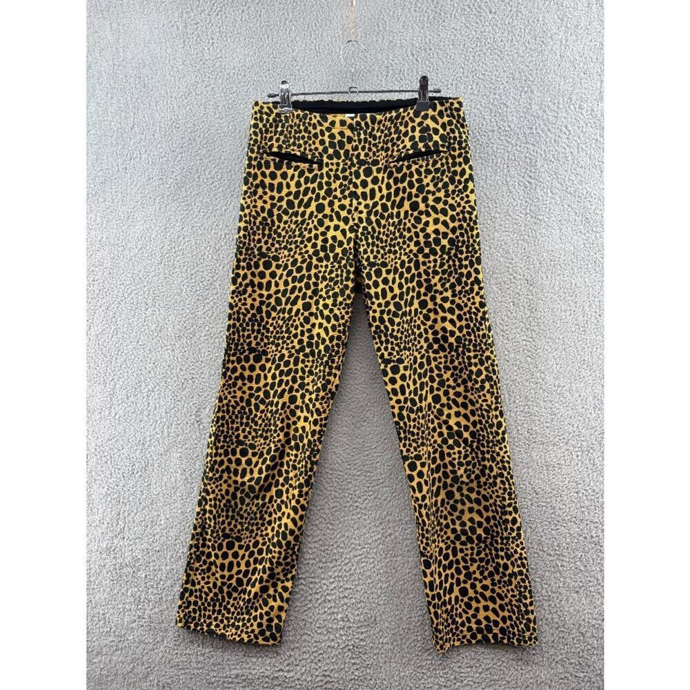 Holiday Emma Mulholland Kokomo Pants Yellow Black Leopard Spot Cotton Size S - Picture 2 of 13